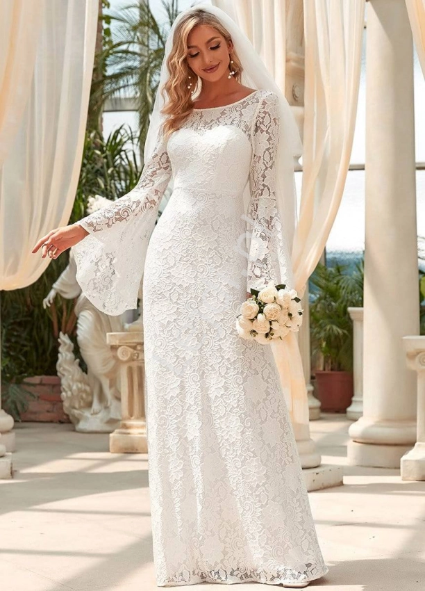 Koronkowa suknia ślubna w stylu boho 0379