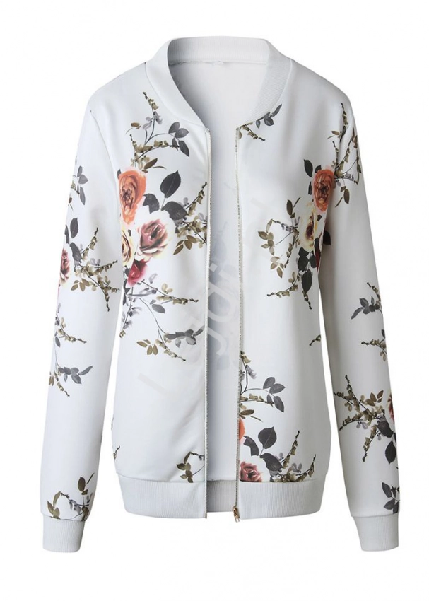 Lekka przejściowa kurtka - bluza w kwiaty